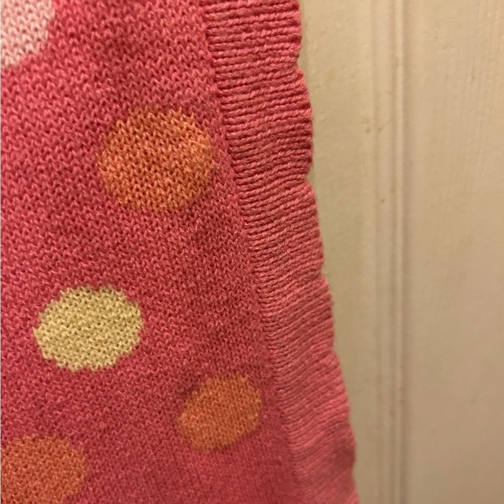 Elegant Baby Pink Polka Dot Reversible Blanket - Picture 14 of 15